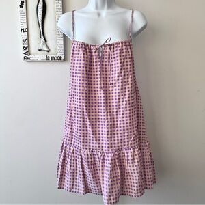 Urban Outfitters Purple And Yellow Gingham 100% Cotton Dress Mini Summer Dress M
